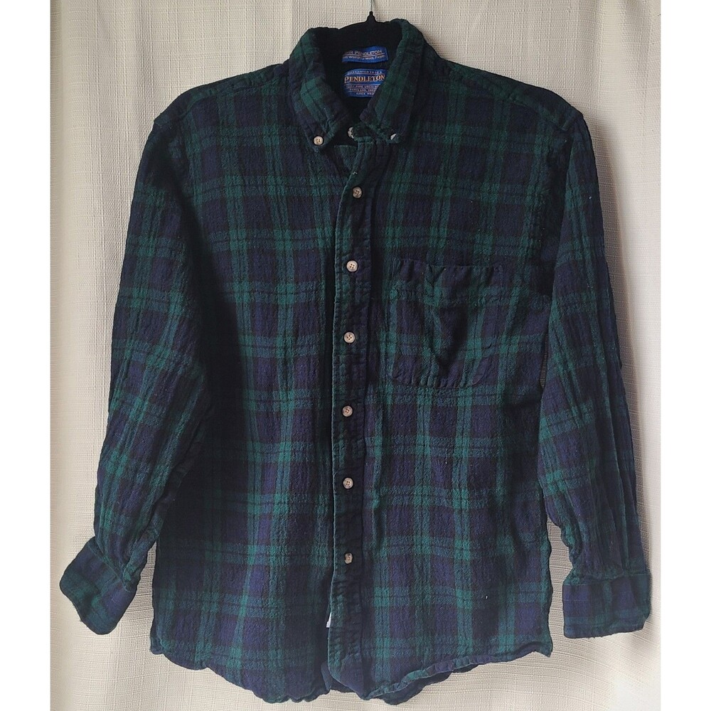 Vintage Pendleton Sir Pendleton Blackwatch Plaid Virgin Wool Shirt Youth Large